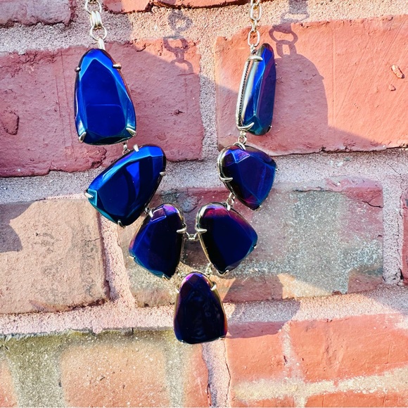 Kendra Scott Iridescent gold purple blue green Harlow Necklace - Picture 4 of 12